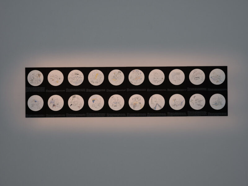 Vue de l’exposition "Cantonale Berne Jura 25/26", Stadtgalerie Bern, 2025, avec l’œuvre de Olivia Abächerli, To witness is the same thing as to breathe (to do it once is not enough). Photo: Cedric Mussano